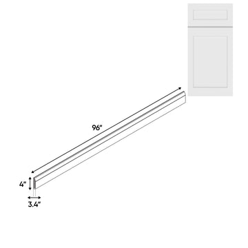 RTA - White Shaker - Base Decoration Moulding - 96"L x 4"W x 0.75"D - VWS-BBM4