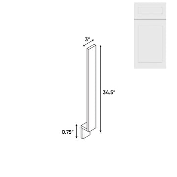 RTA - White Shaker - Wood Base Filler - 3"W x 34.5"H x 0.75"D - VWS-BF336