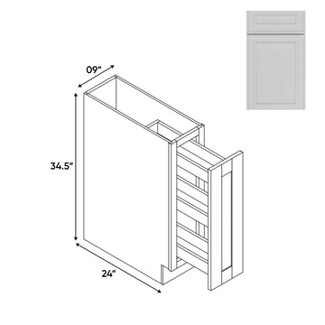 RTA - Elegant Shaker White - Base Spice Rack Pull Out with 3 Shelf - 9