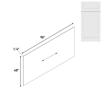 RTA - White Shaker - 96"W x 48"H - Base Panel Skin Single Side Finished - 96"W x 48"H - VWS-BP4896