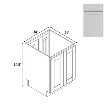 RTA - Elegant Shaker White - Base Cabinet with 4 Door - 24