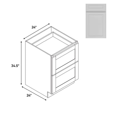 RTA - Elegant Shaker White - Drawer Pack with 2 Drawer - 24