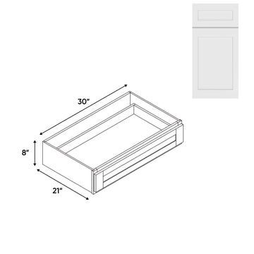 RTA - White Shaker - Desk Knee Drawer - 30"W x 8"H x 21"D - VWS-DKD3021