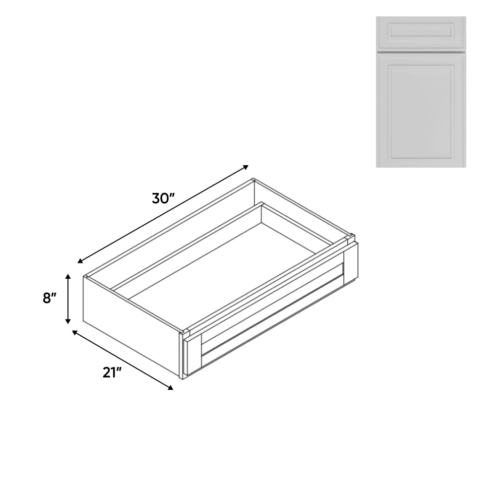 RTA - Elegant Shaker White - Desk Knee Drawer - 30"W x 8"H x 21"D