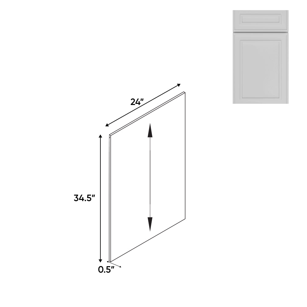 RTA - Elegant Shaker White - Plywood Panel Only - 24"W x 34.5"H x 0.5"D