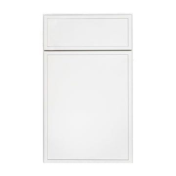 RTA - Slim Shaker Oatmeal - Single Glass Door Wall Cabinets - 18