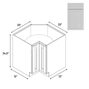 RTA - Elegant Shaker White - Lazy Susan - 1 Door 2 Wood Turning Shelf - 33