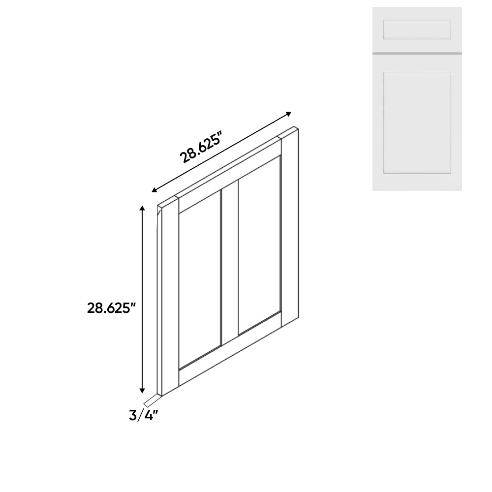 RTA - White Shaker - 3.75"W x 28.62"H - Matching Base End Panel 2 - 3.75"W x 28.62"H - VWS-MBEP24