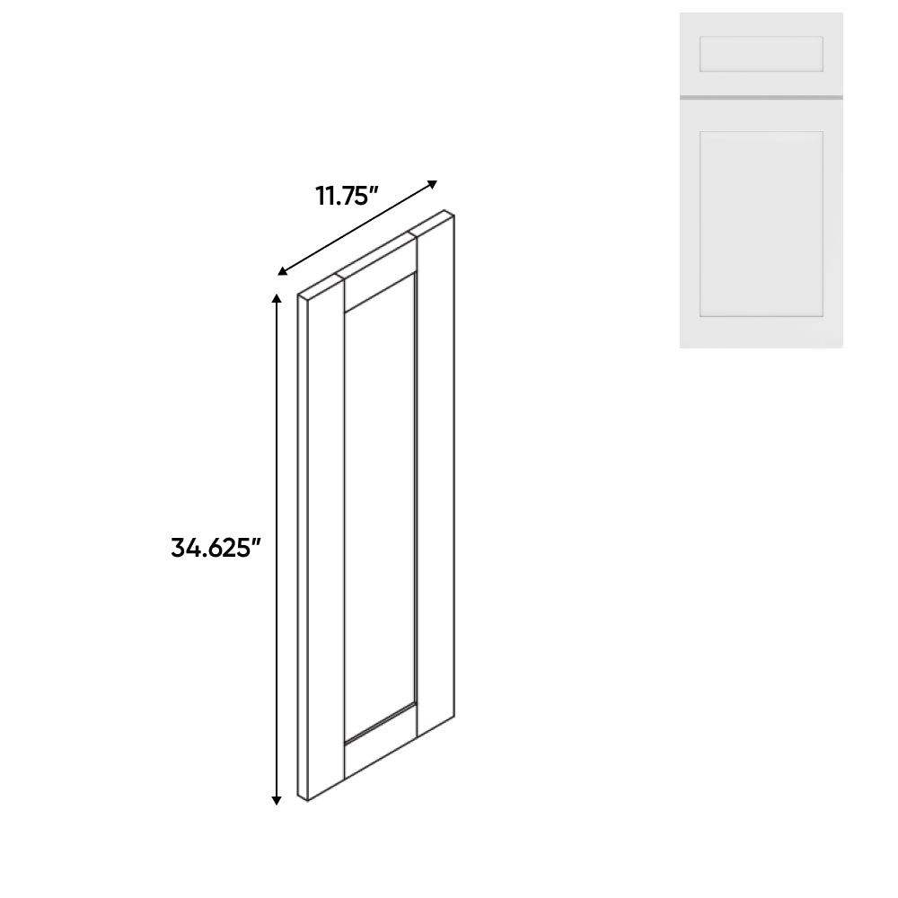 RTA - White Shaker - 11.75"W x 34.62"H - Matching Wall End Panel - 11.75"W x 34.62"H - VWS-MWEP1236