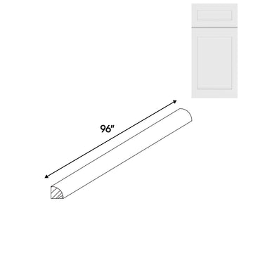 RTA - White Shaker - 96"L - Quarter Round - 96"W x 0.75"H x 0.75"D - VWS-QR8