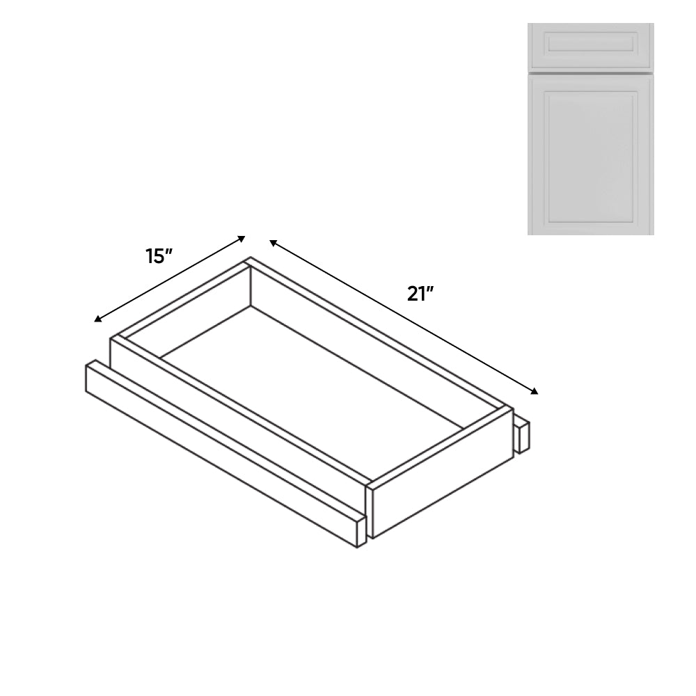 RTA - Elegant Shaker White - Base Roll Out Tray - 11"W x 4.25"H x 21"D