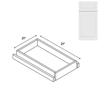 RTA - White Shaker - Base Roll Out Tray - 17