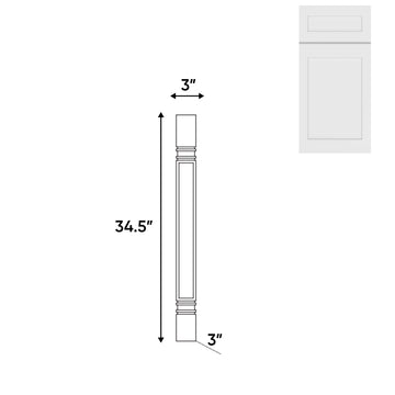 RTA - White Shaker - Turning Post - 3"W x 34.5"H x 3"D - VWS-TP5