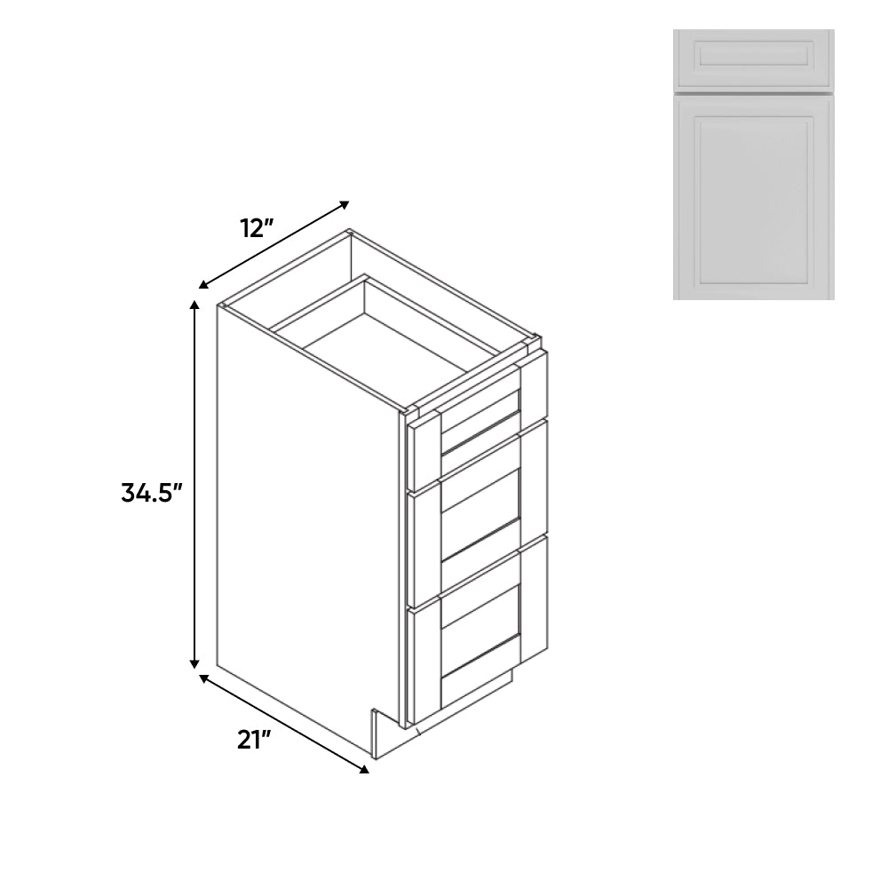 RTA - Elegant Shaker White - Vanity Drawer Pack with Drawer - 12"W x 34.5"H x 24"D