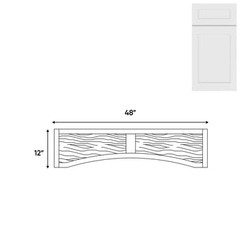 RTA - White Shaker - 48"W x 12"H - Valance (Raised Wood Panel) - 48"W x 12"H - VWS-VAD48