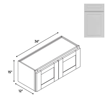 RTA - Elegant Shaker White - Wall High Cabinets with 2 Door - 36