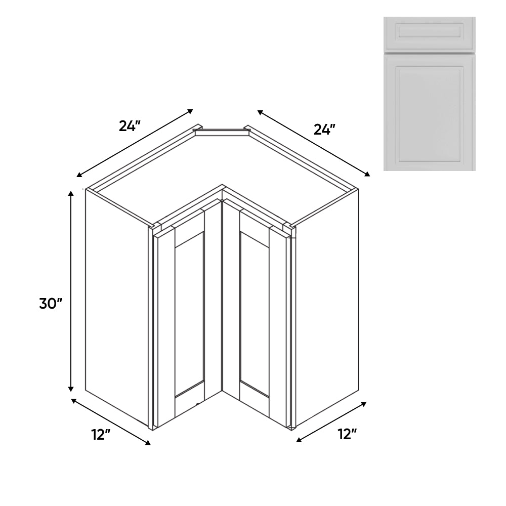 RTA - Elegant Shaker White - Wall Easy Reach Cabinet - 24"W x 30"H x 12"D