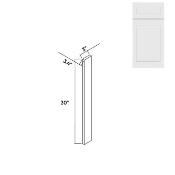 RTA - White Shaker - Wood Wall Filler - 3"W x 30"H x 0.75"D - VWS-WF330