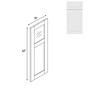 RTA - White Shaker - Wall Glass Door - Left - 12