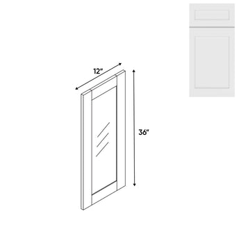 RTA - White Shaker - Wall Molding Glass Door with 1 Door - 12