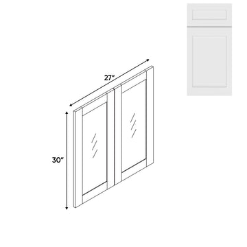 RTA - White Shaker - Wall Molding Glass Door with 2 Door - 27