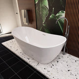 Sky 71 In. Freestanding Soaking Acrylic Bathtub with Chrome Plated - Center Drain & Overflow Cover