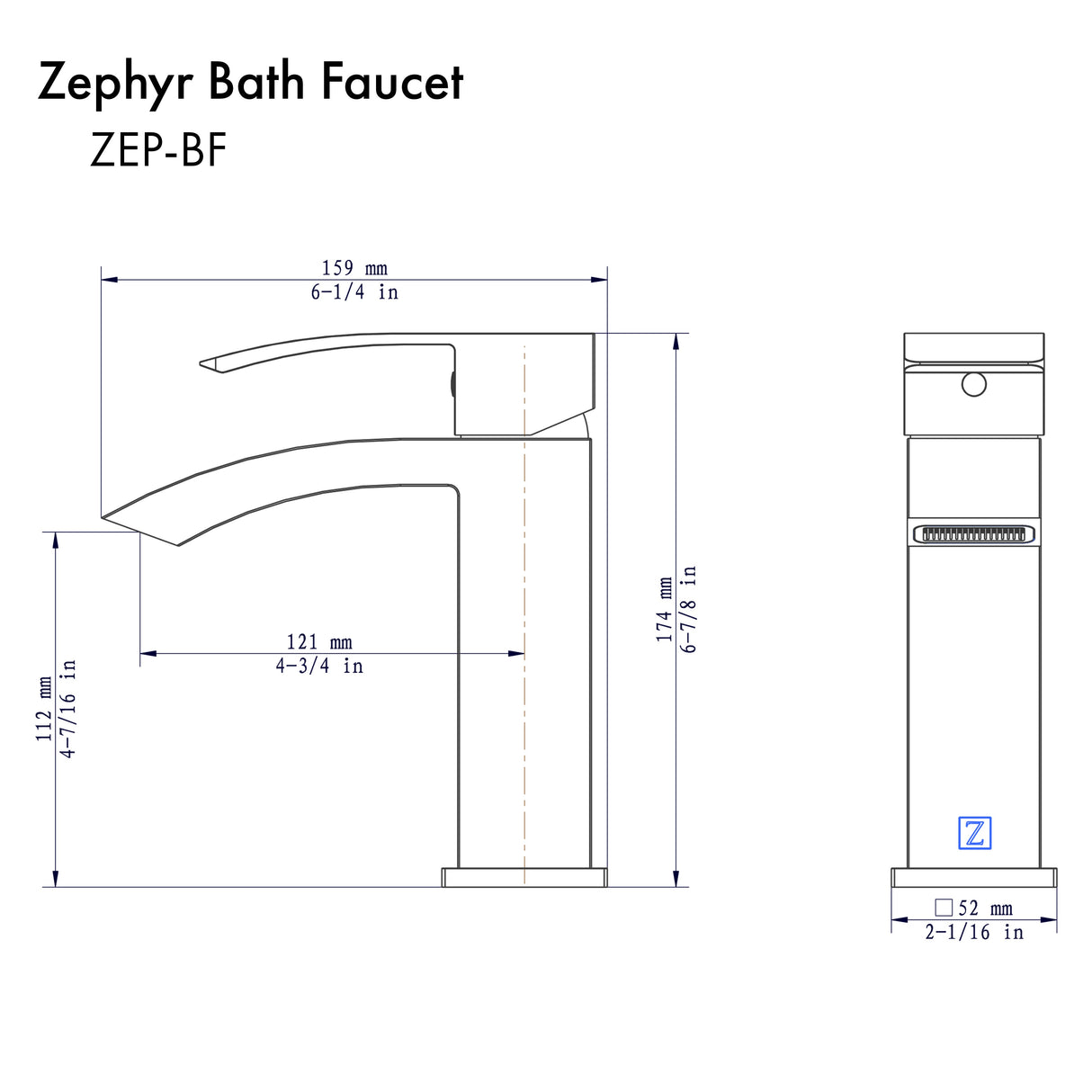 ZLINE Zephyr Bath Faucet in Chrome (ZEP-BF-CH)