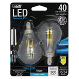 A15 LED Light Bulbs, A - shape, Candelabra Base Filament, Dimmable, Crystal Decorative Bulb, Clear, 2 Pack - BUILDMYPLACE