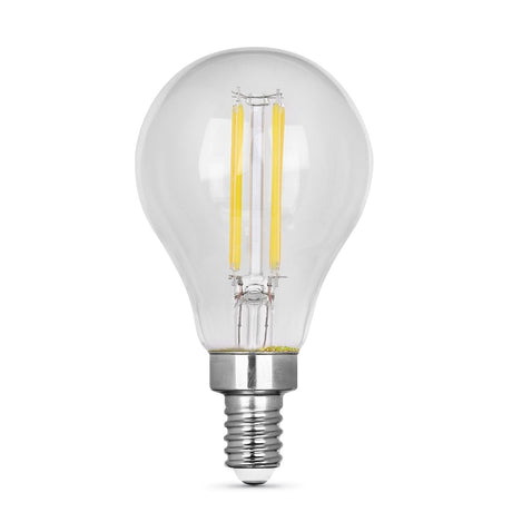 A15 LED Light Bulbs, A - shape, Candelabra Base Filament, Dimmable, Crystal Decorative Bulb, Clear, 2 Pack - BUILDMYPLACE