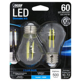 A15 LED Light Bulbs, E26, Filament, Dimmable, Crystal Clear, Decorative, Medium Base, 2 Pack - BUILDMYPLACE