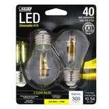 A15 LED Light Bulbs, E26, Filament, Dimmable, Crystal Clear, Decorative, Medium Base, 2 Pack - BUILDMYPLACE