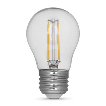 A15 LED Light Bulbs, E26, Filament, Dimmable, Crystal Clear, Decorative, Medium Base, 2 Pack