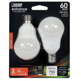 A15 LED Light Bulbs, Filament, Dimmable, E17, white, Frosted, 750 Lumens, Intermediate Base, 2 Pack - BUILDMYPLACE