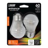 A15 LED Light Bulbs, Filament, E26 Base, White, Dimmable, Frosted, 2 Pack - BUILDMYPLACE