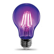 A19 Black LED Light Bulb, 7 Watts, E26, Filament, Party Bulb - BUILDMYPLACE