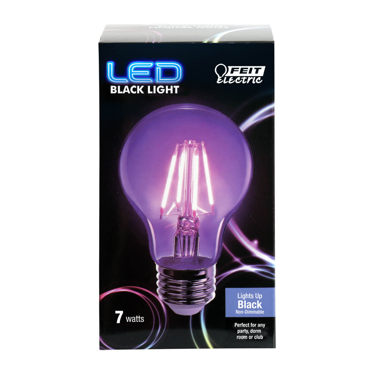 A19 Black LED Light Bulb, 7 Watts, E26, Filament, Party Bulb - BUILDMYPLACE