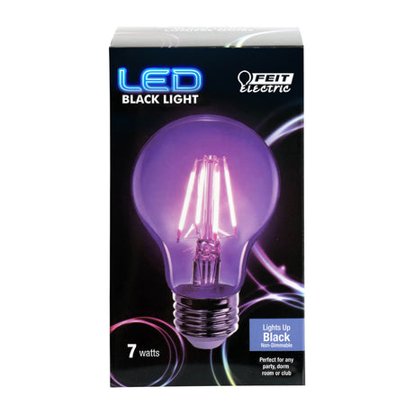 A19 Black LED Light Bulb, 7 Watts, E26, Filament, Party Bulb - BUILDMYPLACE