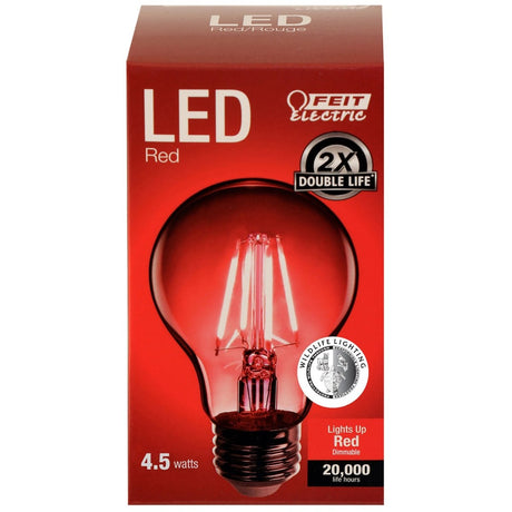 A19 Clear Glass Red, Blue, Green LED Bulb, 4.5 watts, E26, Dimmable - BUILDMYPLACE