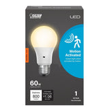 A19 IntelliBulb Motion Activated, 60W, White, E26, 800 Lumens, 2700K - BUILDMYPLACE