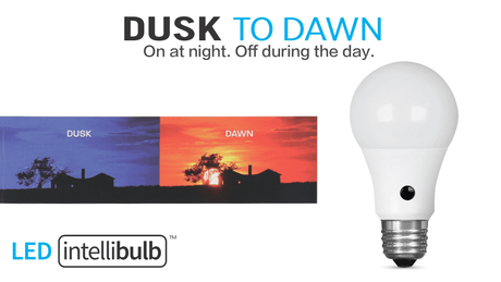 A19 LED Light Bulbs, 60W, Soft White Dusk - to - Dawn LED, - BUILDMYPLACE