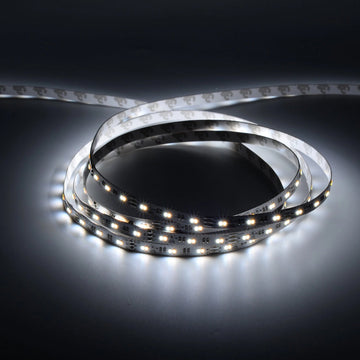 Tunable White LED Strip Lights, IP20, 16.4ft, Dimmable, 12V, SMD 2835, 120 leds/Meter, UL, RoHS Listed - 378 Lumens/ft with Power Supply and Controller (KIT)