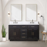 Abbey 48 Inch Bath Vanity and Carrara Marble Top - Brown Oak - BUILDMYPLACE