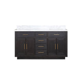 Abbey 48 Inch Bath Vanity and Carrara Marble Top - Brown Oak - BUILDMYPLACE