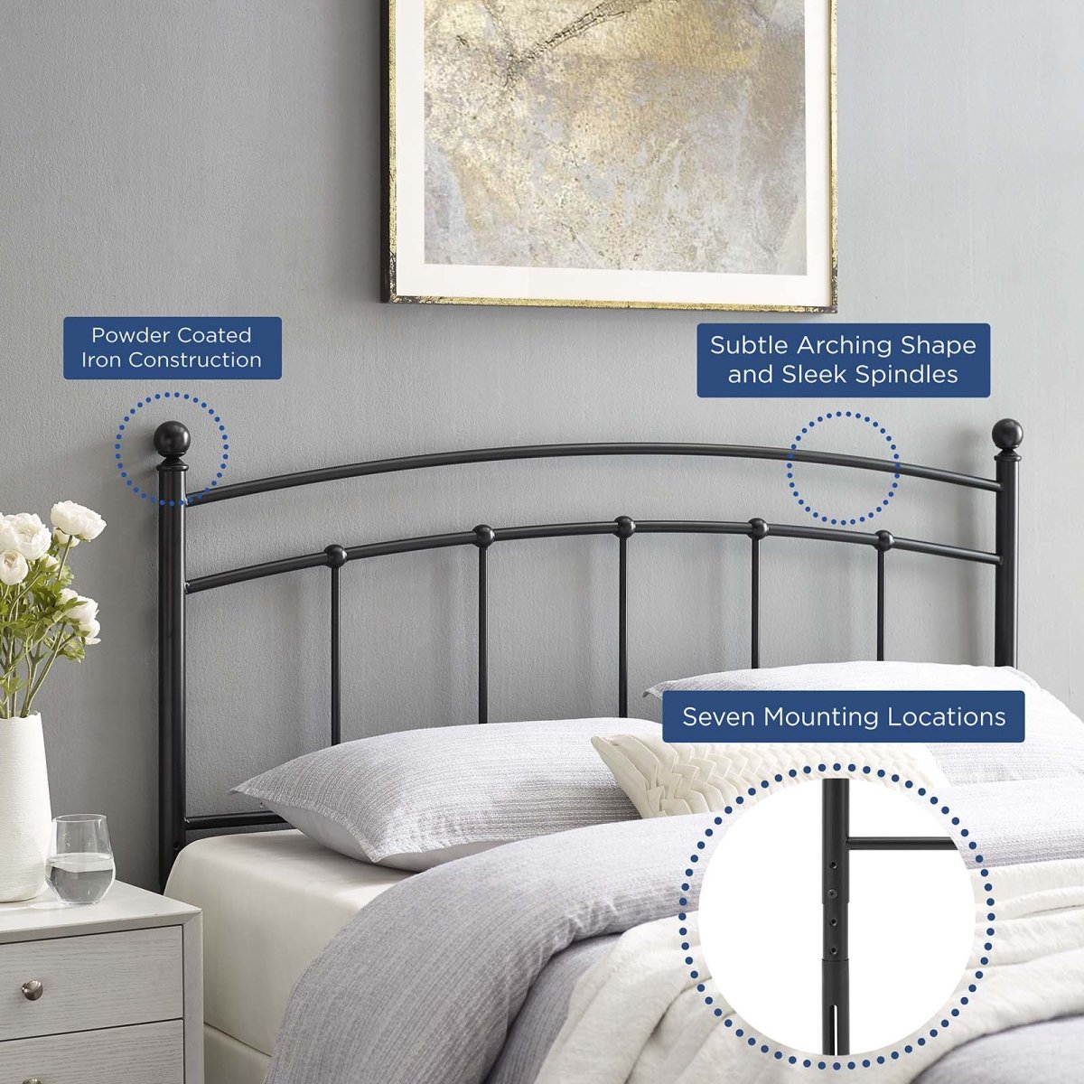 Abigail Full Metal Headboard - BUILDMYPLACE