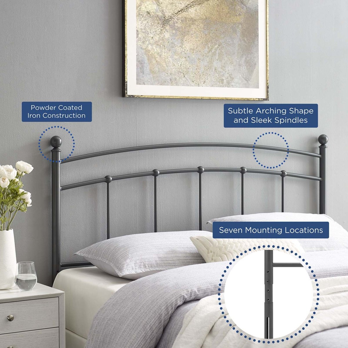 Abigail King Metal Headboard - BUILDMYPLACE