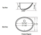 Acorn Porcelain Undermount Vanity Sink - 17 - 1/8 Inch x 14 Inch x 7 - 3/4 Inch - BUILDMYPLACE