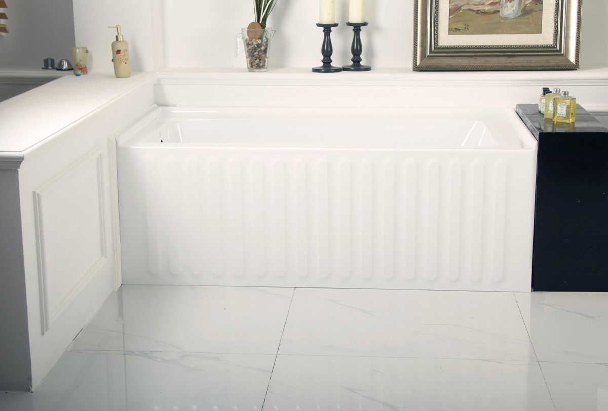 Acrylic Alcove Bathtub in White - cUPC/UPC Certified - BUILDMYPLACE