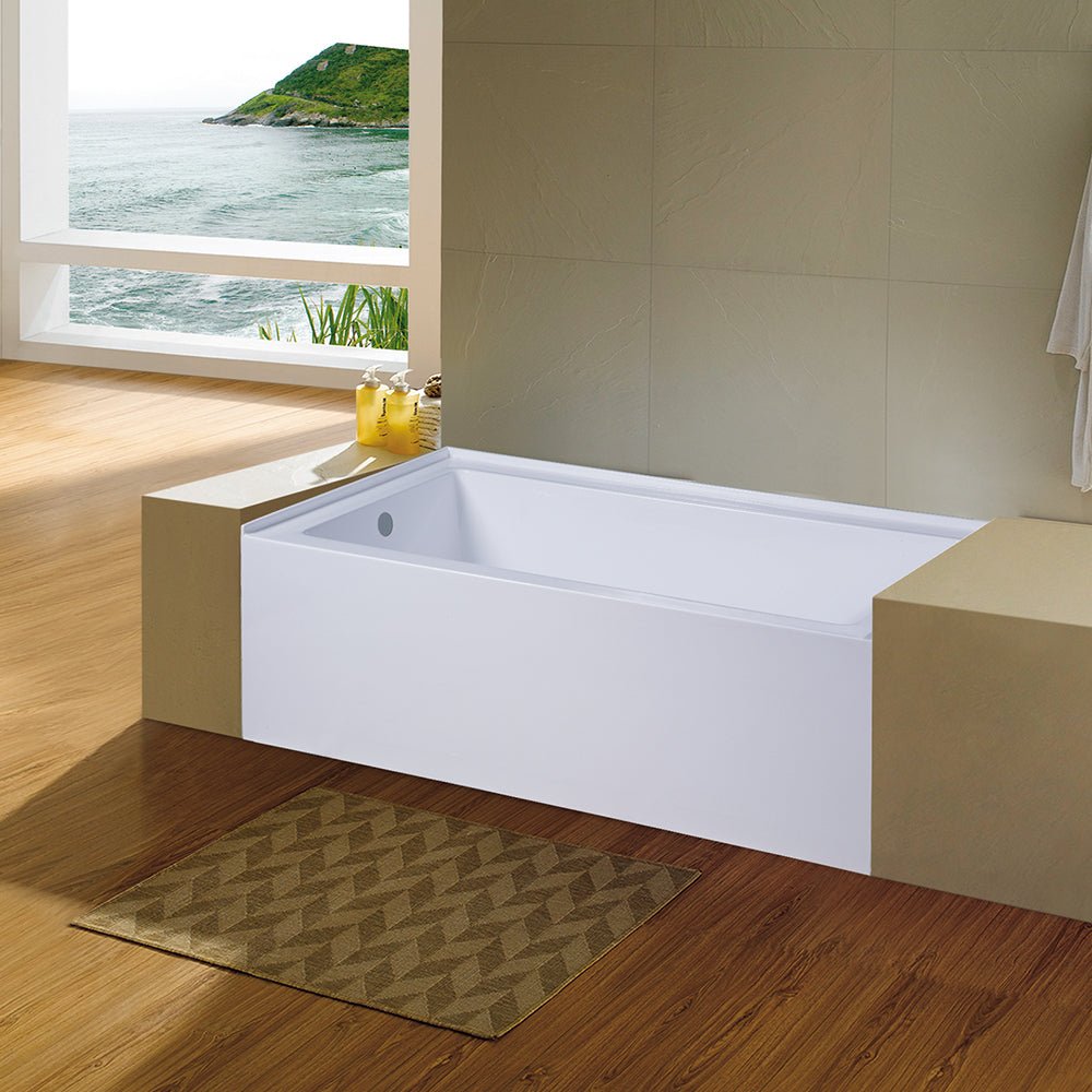 Acrylic Alcove Bathtub in White - cUPC/UPC Certified - BUILDMYPLACE