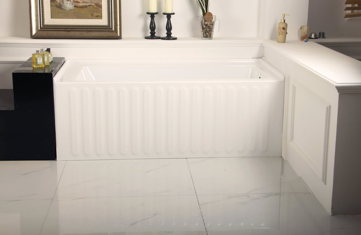 Acrylic Alcove Bathtub in White - cUPC/UPC Certified - BUILDMYPLACE