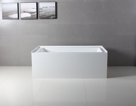 Acrylic Alcove Bathtub in White - cUPC/UPC Certified - BUILDMYPLACE